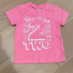 NWOT Kavio Pink 2nd Birthdat Graphic Kids T-Shirt size 2T